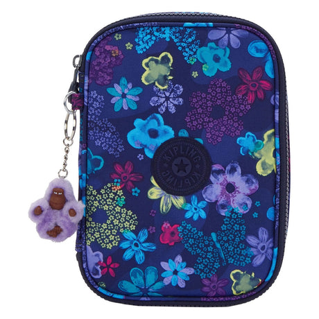 Kipling 100 pens etui - dark flower stamp
