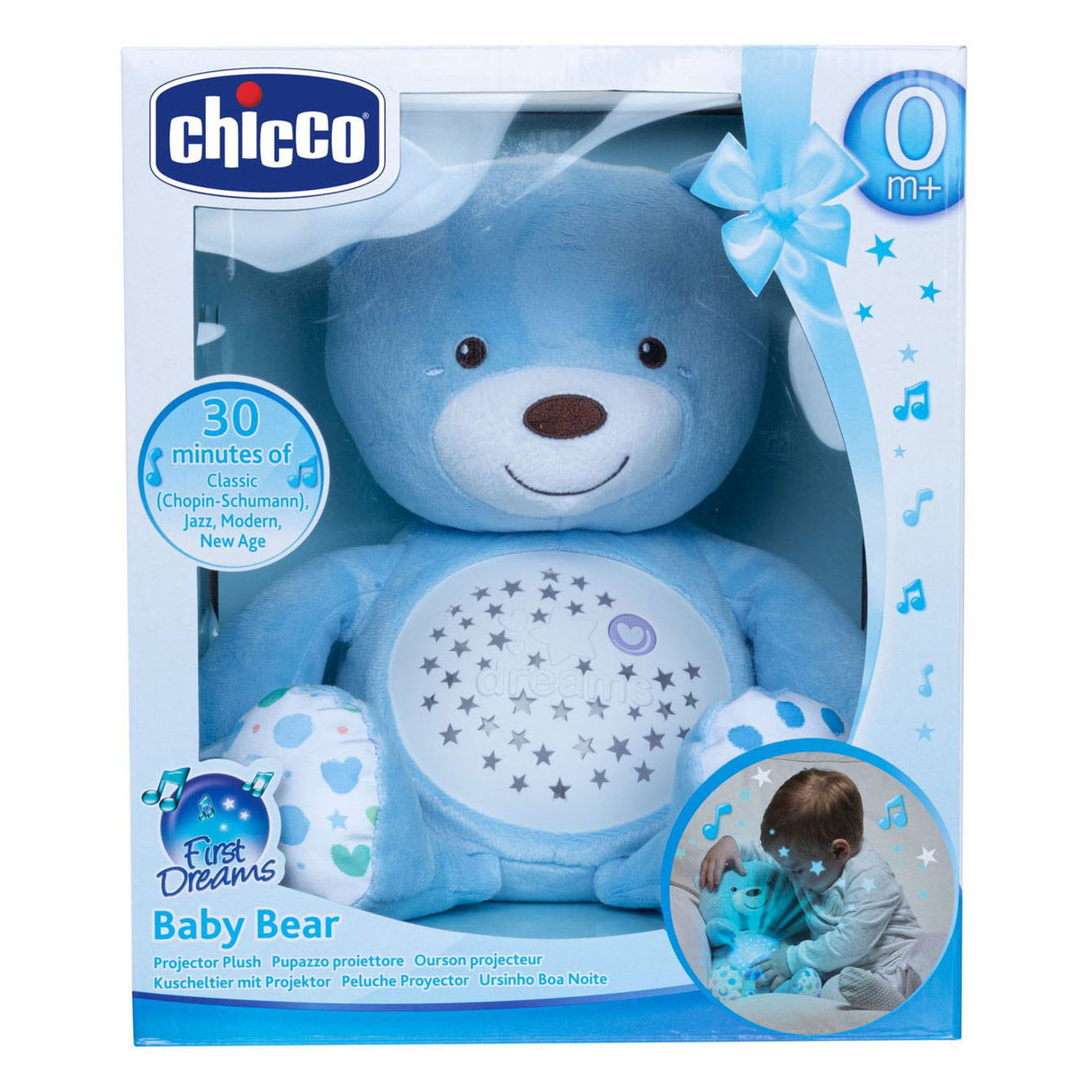 Chicco peluche projecteur bébé ours premiers rêves bleu