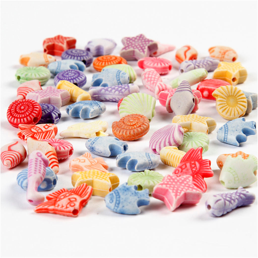 Mélange de pastels Creativ Company, taille 9-12 mm, diamètre du trou 1,2 mm, env. 380 pièces, 110 g, 175 ml 1 boîte