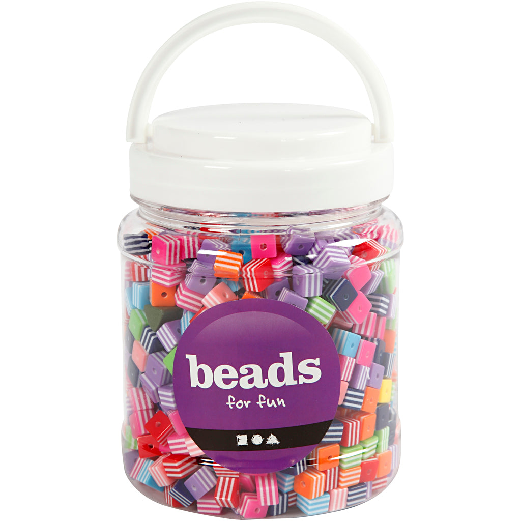 Creativ company multi mix, taille 8x8 mm, diamètre du trou 2,5 mm, env. 950 pièces, 500 g, 700 ml 1 boîte