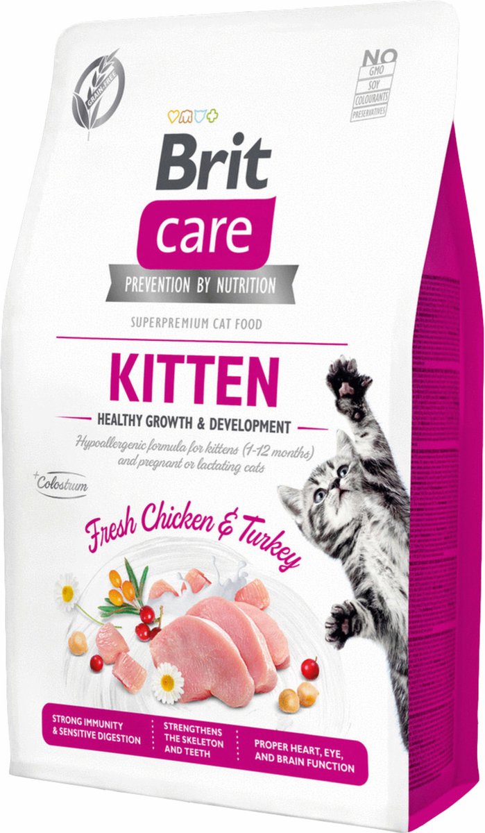Brit care chaton croissance saine développement poulet de dinde - nourriture pour chat - 2 kg