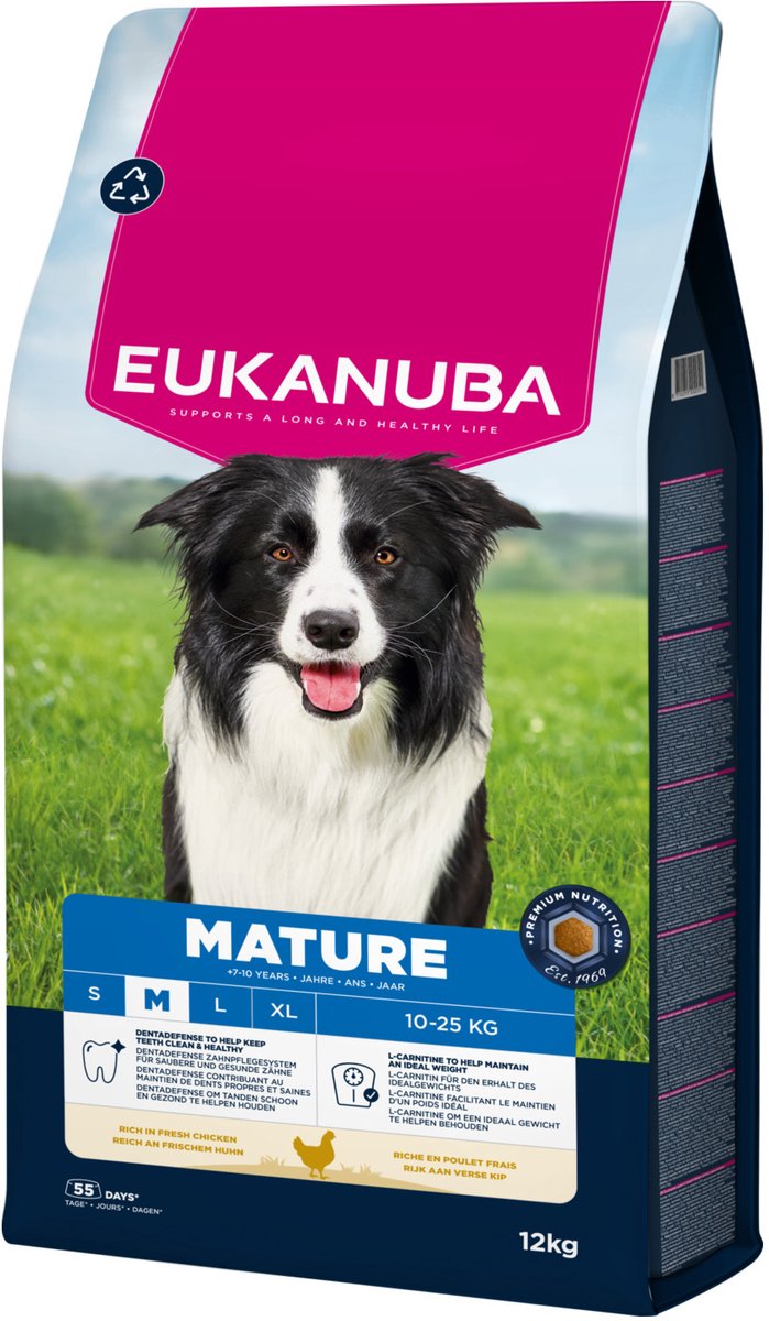 Eukanuba mature medium breed kip - hondenbrokken - 12 kg