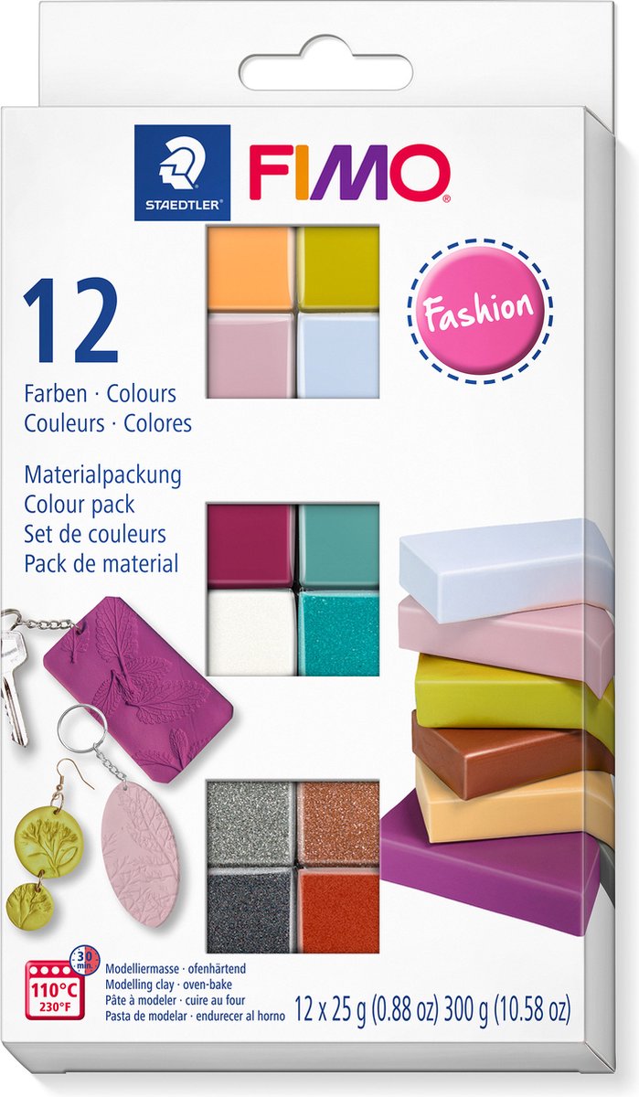 Fimo® soft, couleurs pastel, 12x25 gr 1 boîte