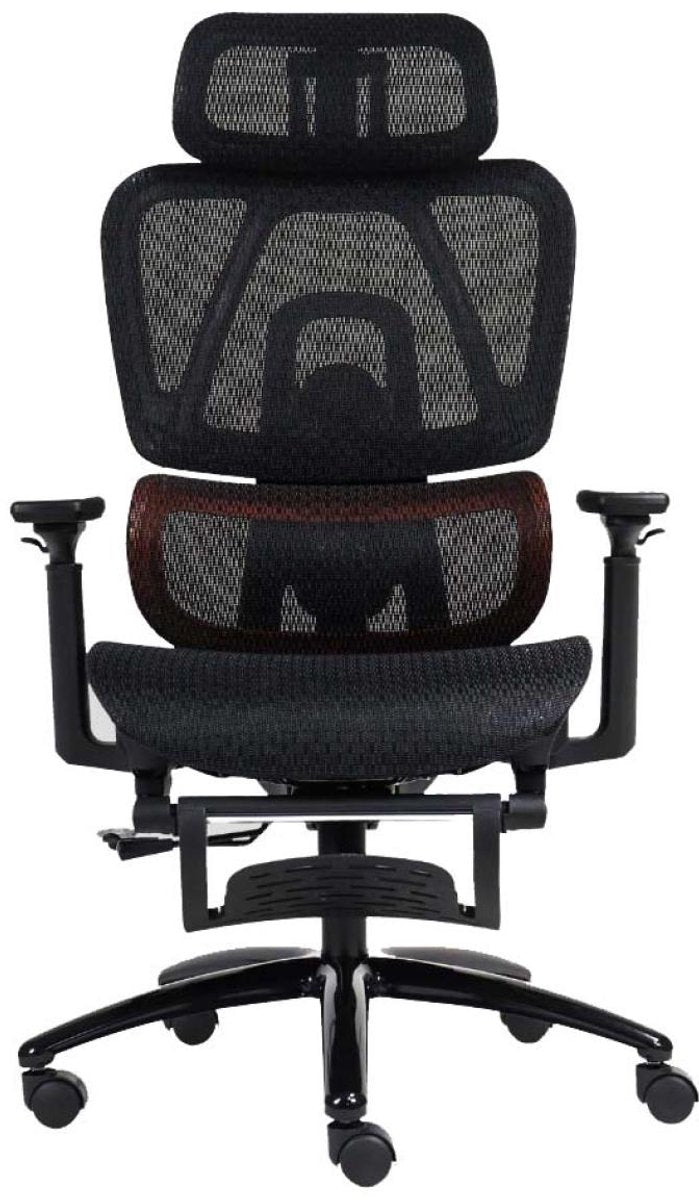 Meetion chr32 - chaise de jeu ergonomique - dossier réglable - design en maille - repose-pieds - accoudoirs 3D - noir