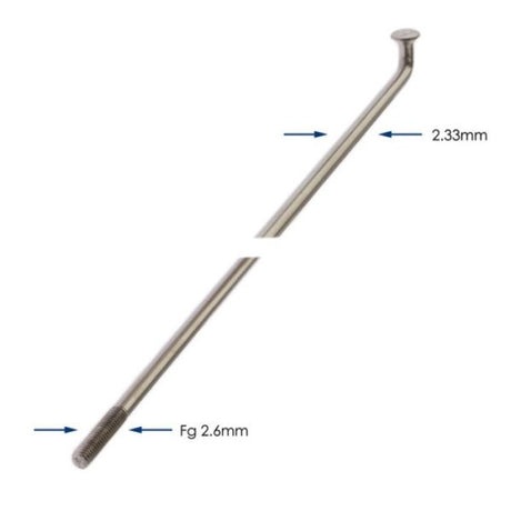 Rayons Alpina 286-13 raggi ø2,33mm fg 2,6 - acier inoxydable (144 pièces)
