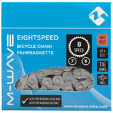 Chaîne m-wave à roulement en laiton 1 2x3 32 - 116 8v. kmc antirouille