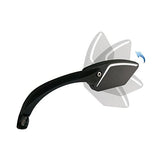 Miroir sur la direction multi-angle de vélo électrique gauche. noir