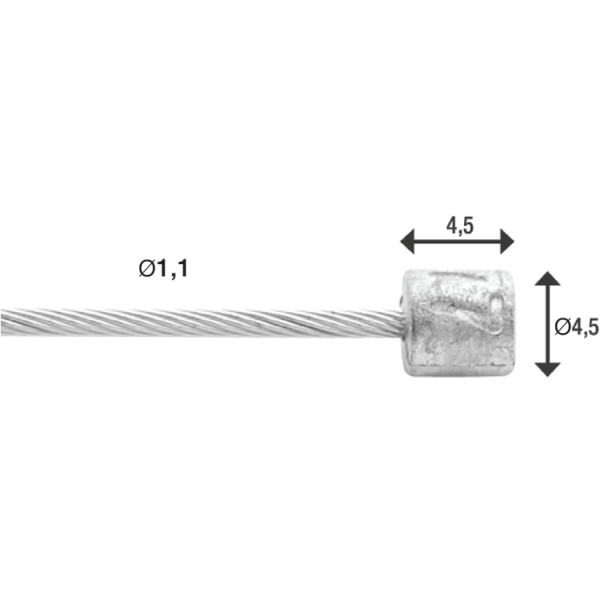 Elvedes Schakel Binnenk 2250 mm en acier inoxydable N nip. 6472RVS-SHIM-49-SL