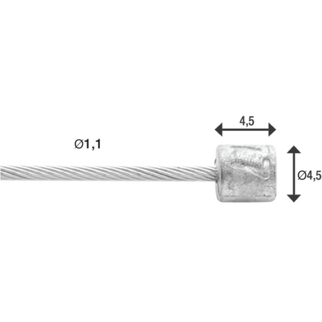 Elvedes Schakel Binnenk 2250 mm en acier inoxydable N nip. 6472RVS-SHIM-49-SL