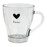 Verre à thé Clayre eef verre à thé transparent avec un coeur et le texte love dessus 11x8x10cm 200ml