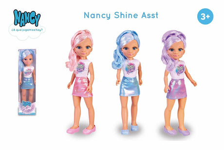 Poupée Nancy Famosa au look métallique en 3 couleurs