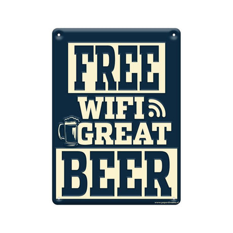 Tableau de texte Paperdreams en métal - wifi gratuit
