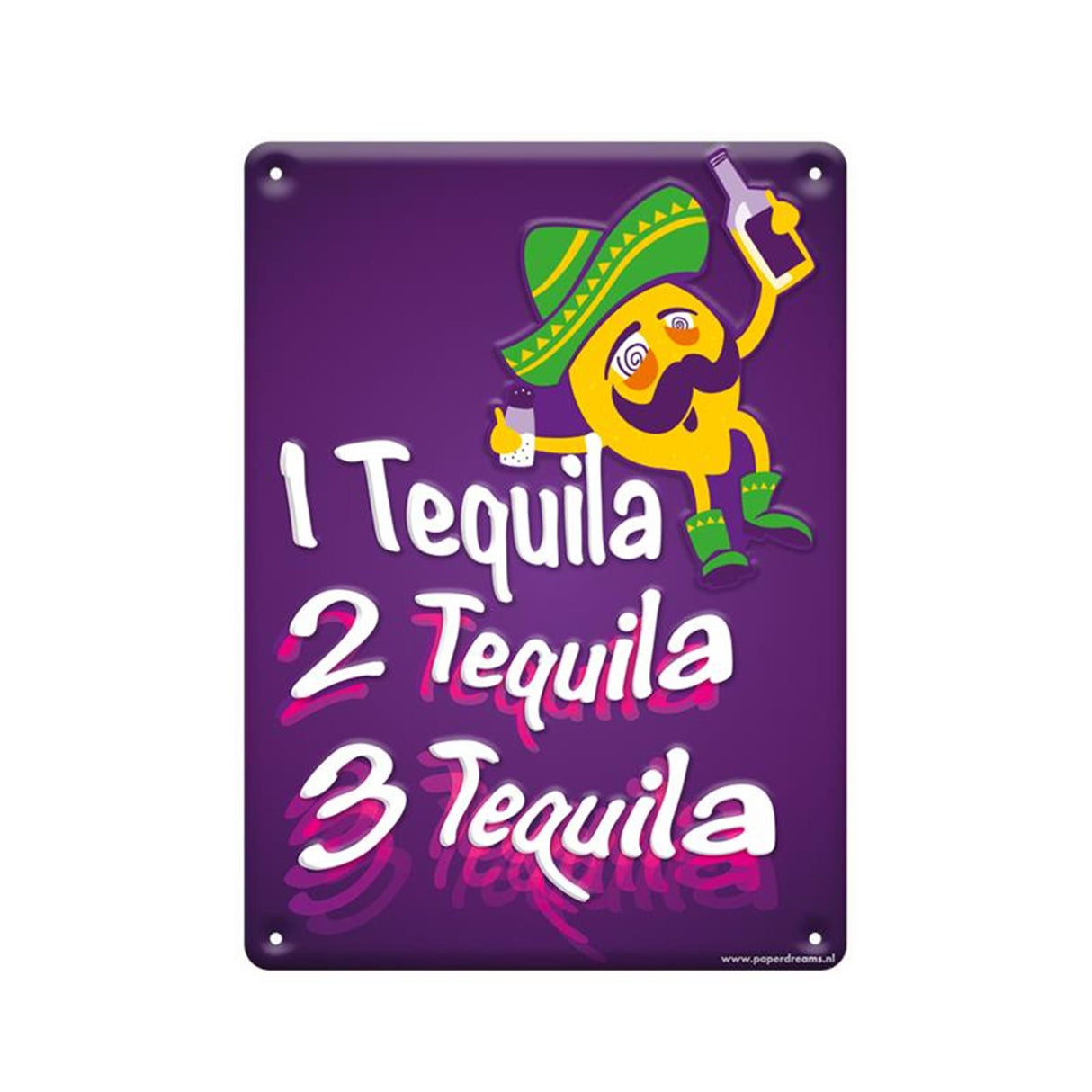 Paperdreams panneau texte en métal - boisson tequila