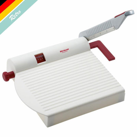 Coupe-fromage Westmark avec couteau tranchant, épaisseur de coupe variable, design rétro, acier inoxydable aluminium plastique, fromarex, blanc rouge argent, 7000rt60