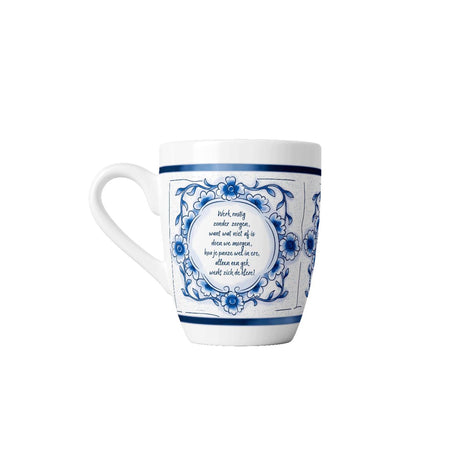 Paperdreams delfts blauwe mok - werk rustig - keramiek 440ml