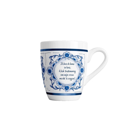 Paperdreams delfts blauwe mok - baas in huis - keramiek 440ml