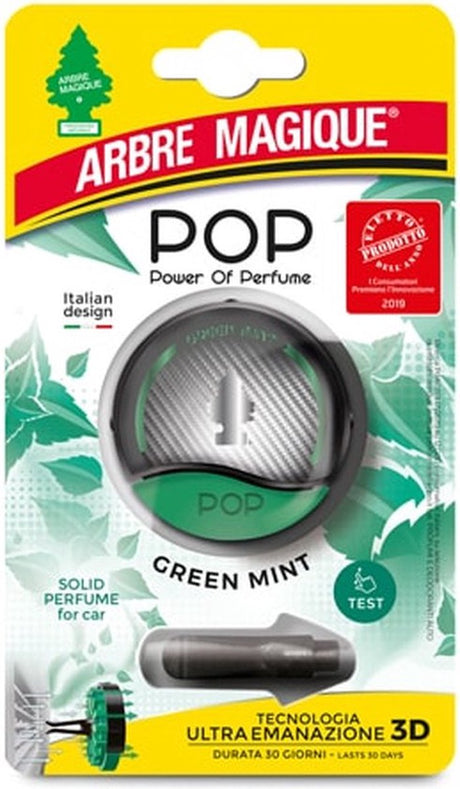 Désodorisant pour voiture à vie avec support de ventilation - pop - parfum menthe verte