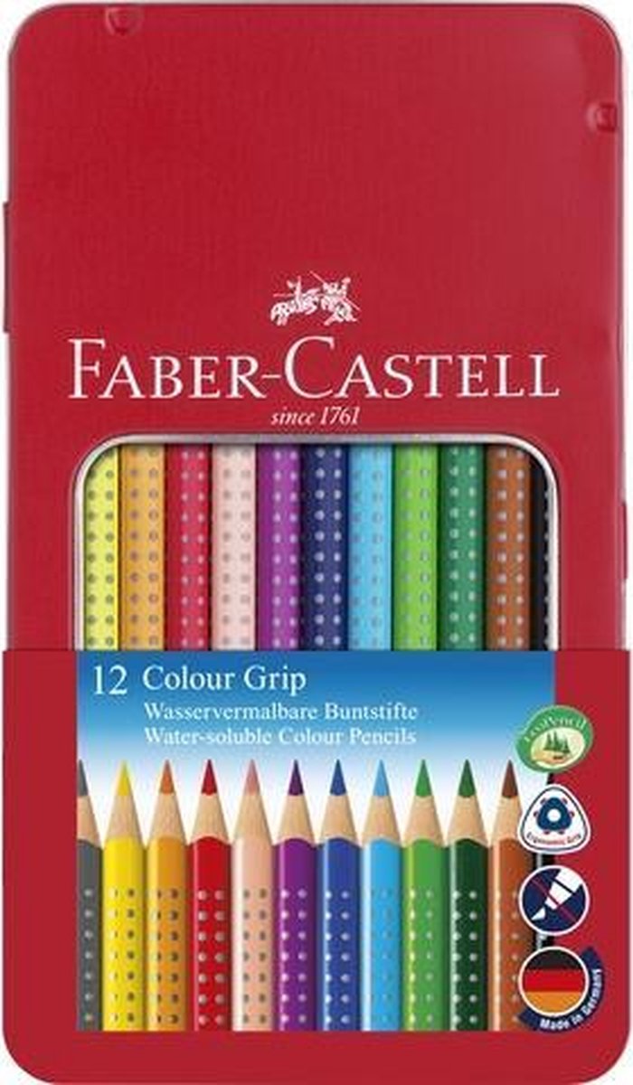 Crayons de couleur Faber-castell - grip couleur - boîte de 12 pièces - fc-112413