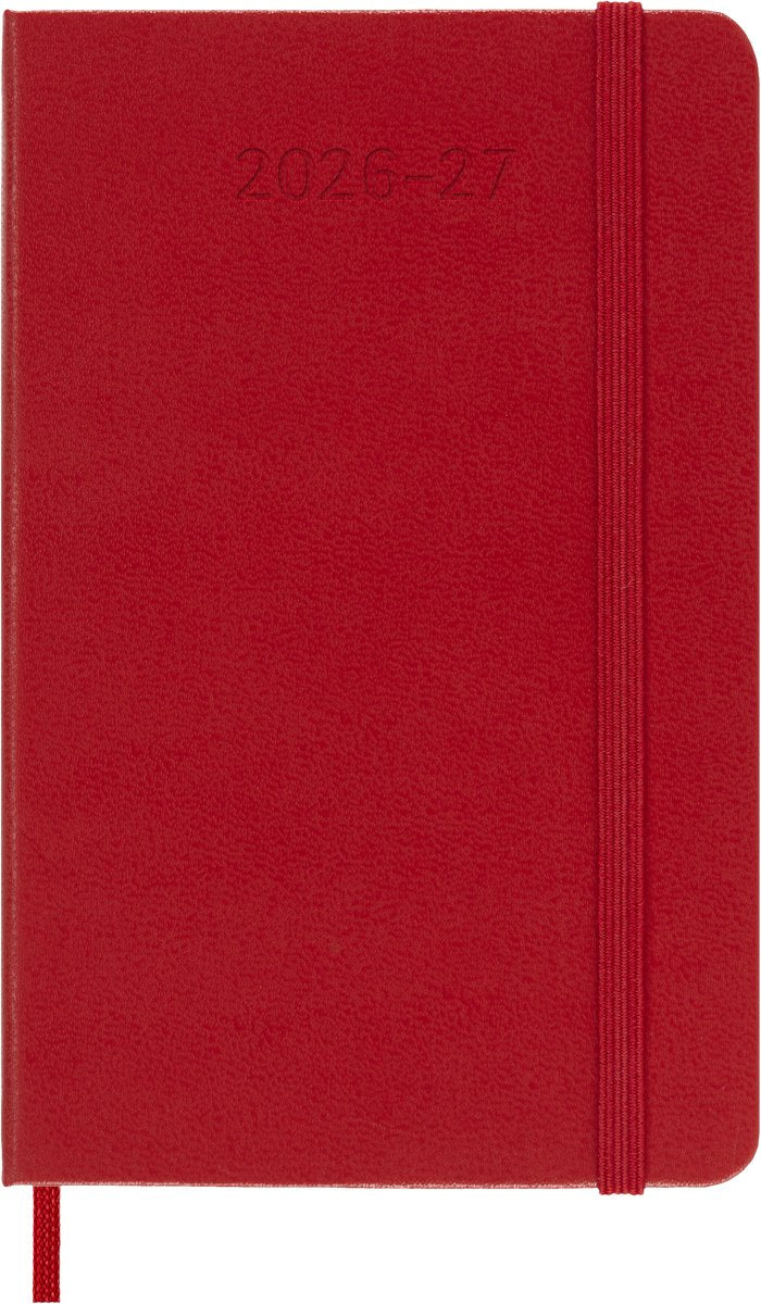 Agenda Moleskine 18 mois - 2026 27 - hebdomadaire - de poche - couverture rigide - rouge