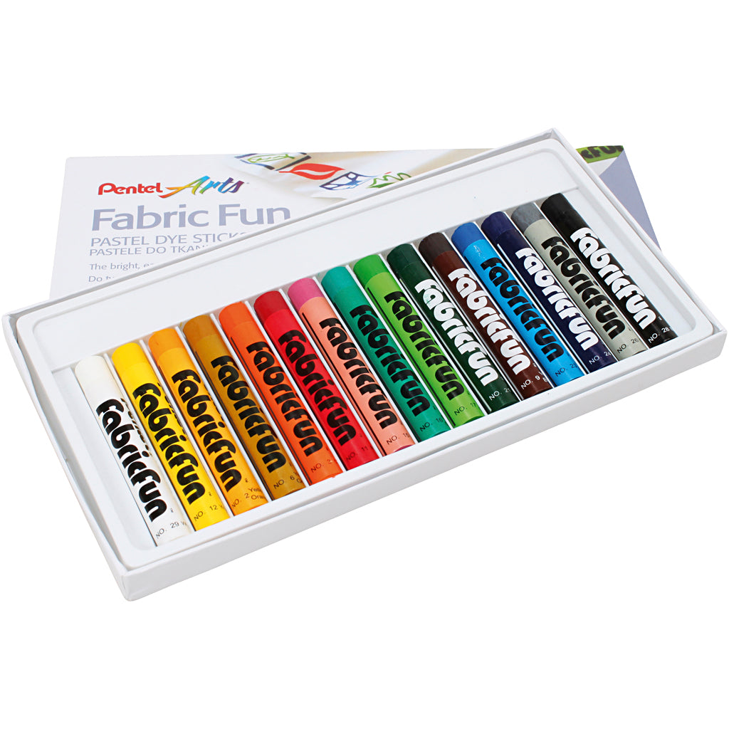Craie textile, différentes couleurs, 15 pièces, 1 boîte