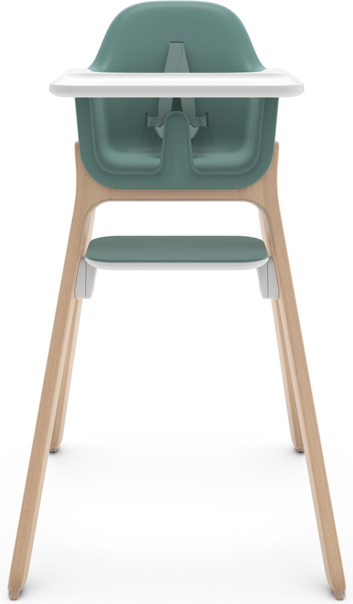 Uppababy ciro emrick - chaise haute - vert - bois - repose-pieds réglable - plateau à manger amovible