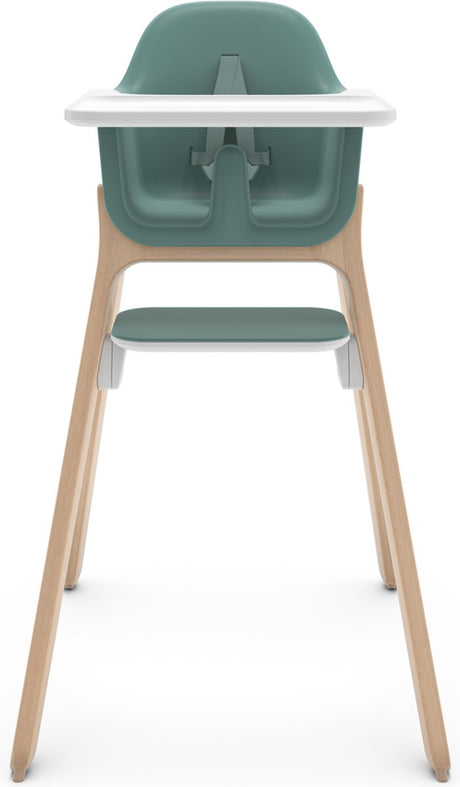 Uppababy ciro emrick - chaise haute - vert - bois - repose-pieds réglable - plateau à manger amovible