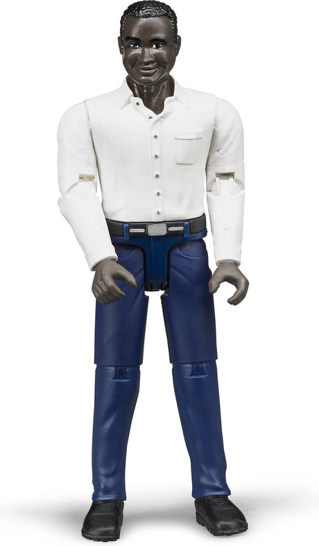 Bruder jouant la figure d'un homme sombre avec un pantalon bleu