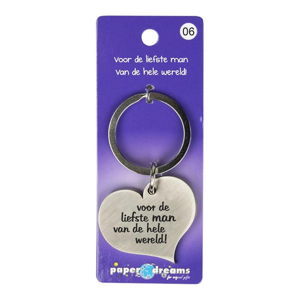 Porte-clés coeur Paperdreams pour l'homme le plus doux