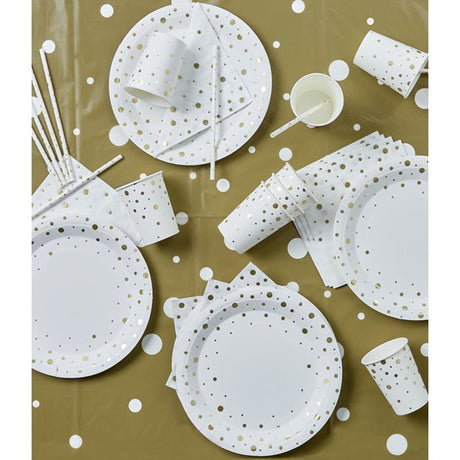 Ensemble de table de fête Paperdreams - blanc doré