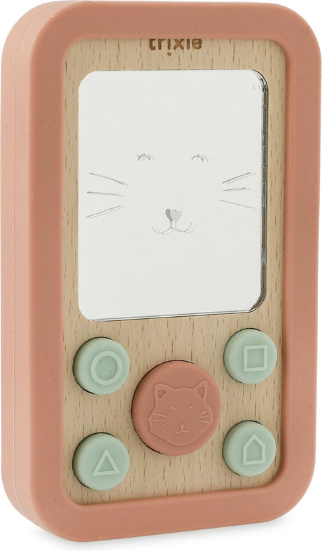 Trixie téléphone bébé en bois et silicone - mrs. chat