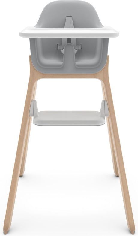 Uppababy ciro chloe - chaise haute - gris - bois - repose-pieds réglable - plateau à manger amovible