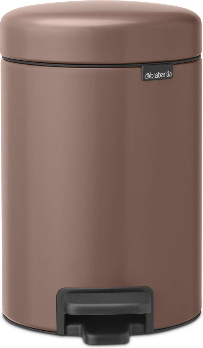Poubelle Brabantia newicon - 3 litres - salle de bain - taupe satiné