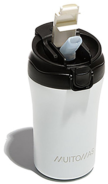 Bouteille thermos Muitomas - doublure double isolation - 350 ml - bouchon verrouillable - boissons chaudes 12 heures ou boissons froides 24 heures - blanc