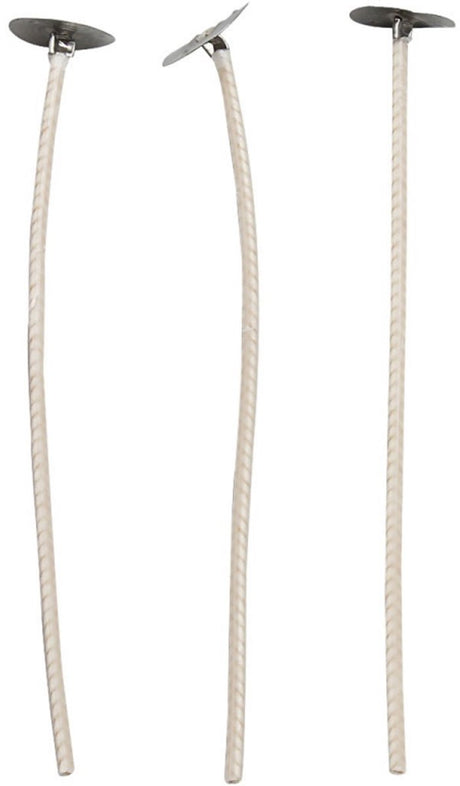 Société Creativ https : www.cchobby.nl mèches-pour-bougies-dans-support-adaptées-aux-supports-avec-un-diamètre-de-20-65-mm-l-10-cm-épaisseur-2-mm-50-pièces-1-boîte