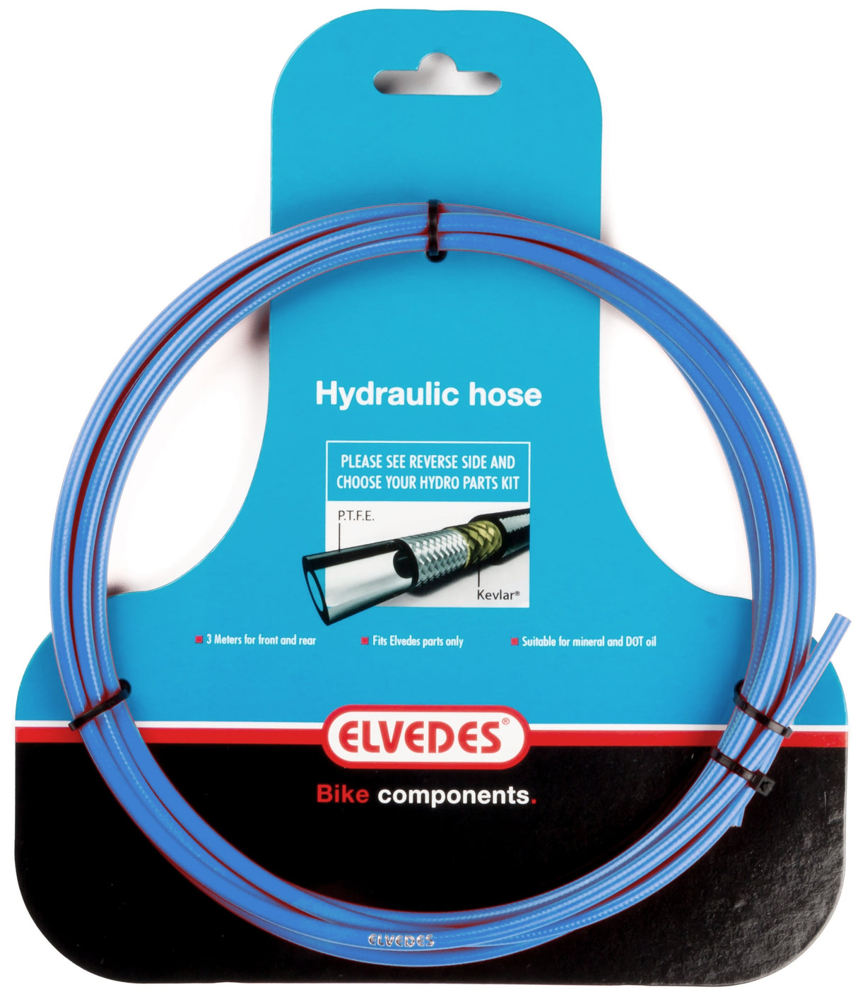 Elvedes hydraulrör med PTFE -foder och kevlar skyddsblått (3 meter på karta)