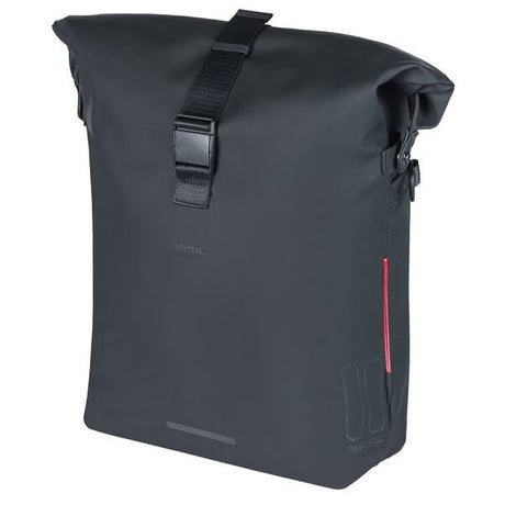 Basil Soho Mik Side Bicycle Sac à vélo - noir, imperméable, PU, Nordlicht LED, 17L