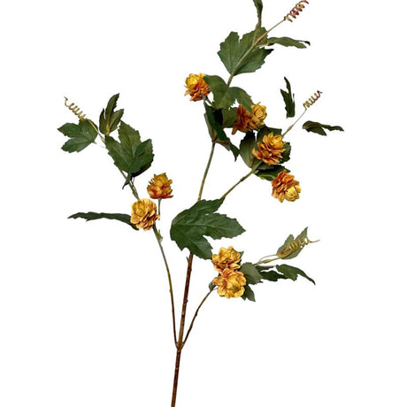 Roberts collection branche de houblon fleur artificielle 85cm jaune ocre