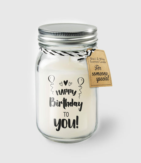 Paperdreams black white scented candles - happy birthday