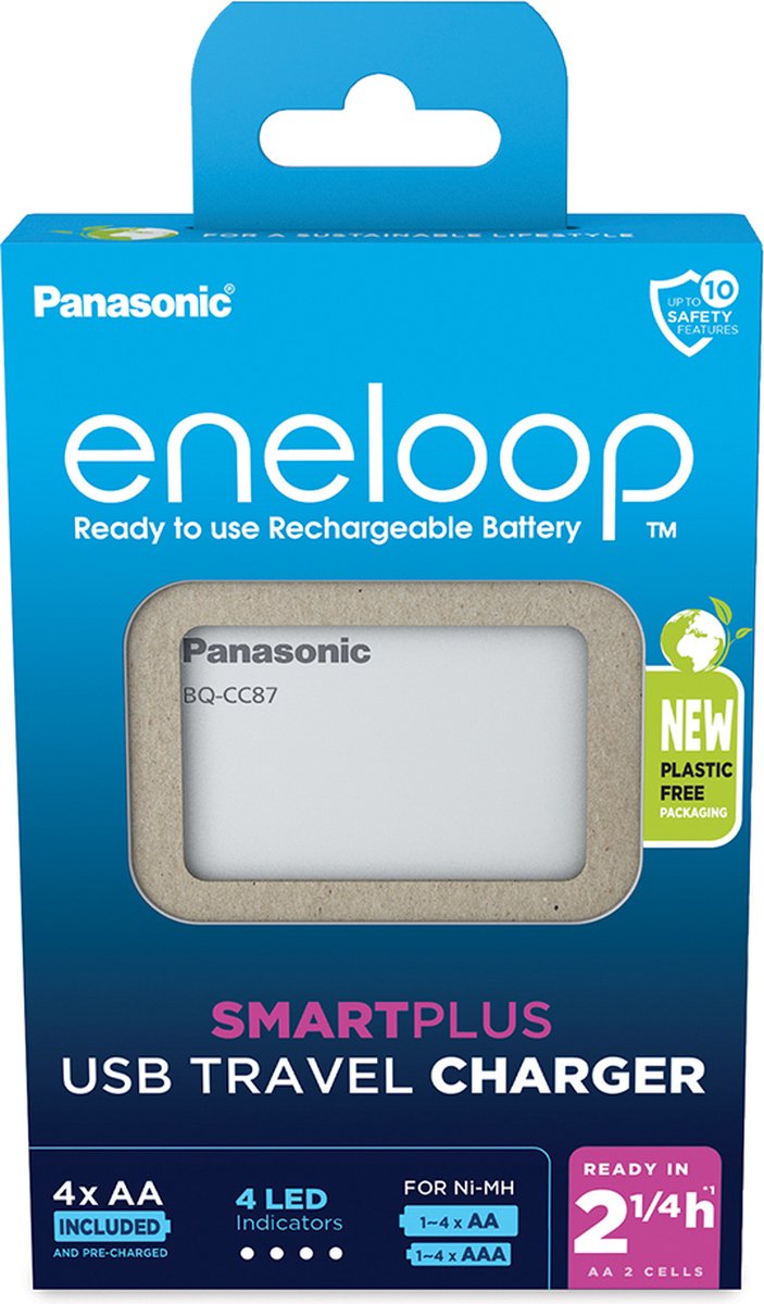 Panasonic Eneloop Panasonic Smart Plus USB + 4 x AA Eneloop 2000 Mah