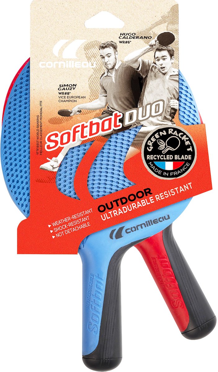 Ensemble duo de raquettes souples Cornilleau - ensemble de ping-pong d'extérieur