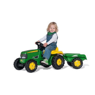 Rolly Toys John Deere Tracteur à pédales Rollykid - avec remorque - à partir de 3 ans