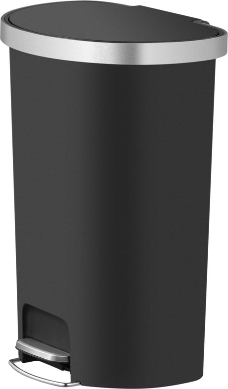 Poubelle à pédale Eko hana 55l noire à roulettes intégrées