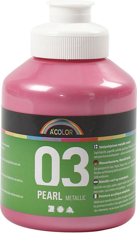 Peinture acrylique A-color métallisée, métallisée, rouge clair, 500 ml 1 bouteille