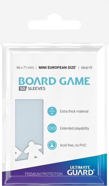 Pochettes de jeu de société Ultimate Guard (50) - mini pochettes de cartes européennes pour cartes de jeux de société