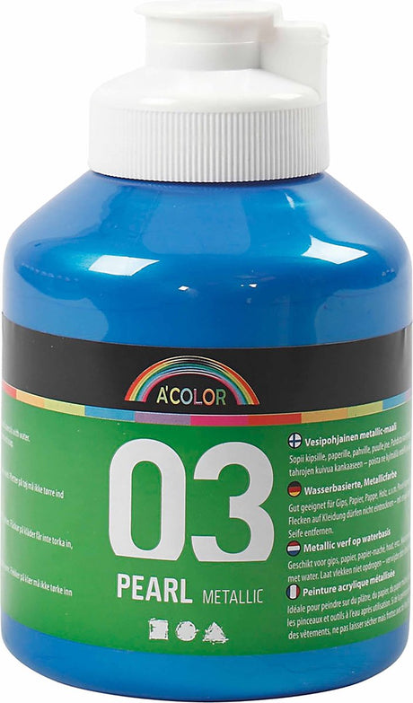 Peinture acrylique A-color métallisée, métallisée, bleue, 500 ml 1 bouteille
