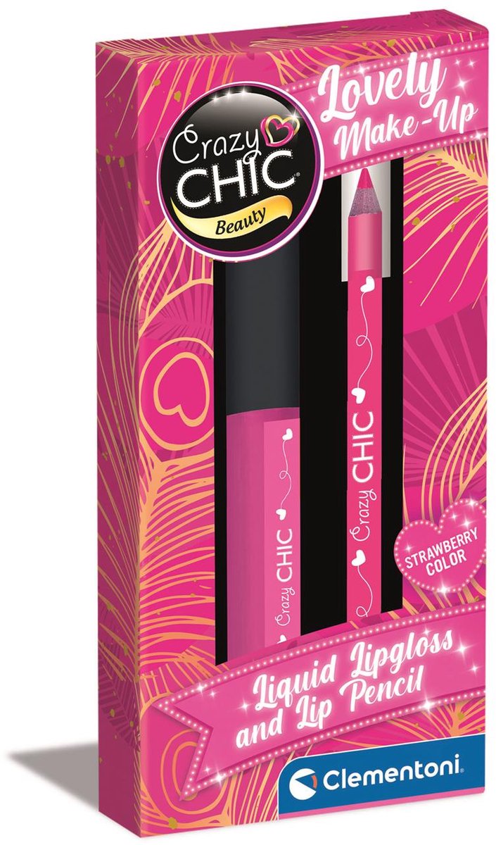 Clementoni crazy chic brillant à lèvres et crayon à lèvres fraise