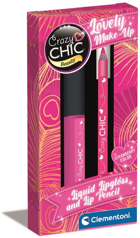 Clementoni crazy chic brillant à lèvres et crayon à lèvres fraise