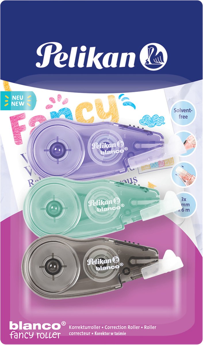Rouleau fantaisie Pelikan Blanco®, 3 rouleaux correcteurs