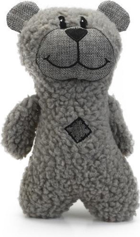 Beeztees hondenknuffel boris - met piep - hondenspeelgoed - grijs - 23x15x8 cm