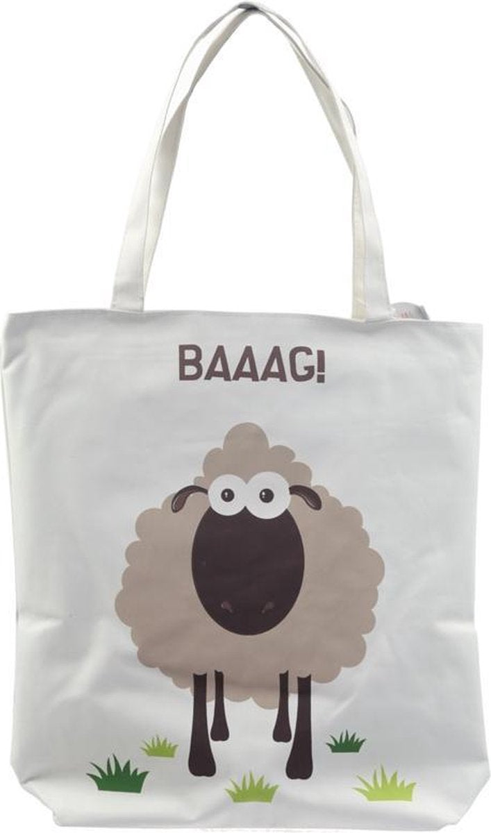 Sac cabas en coton mouton avec fermeture éclair